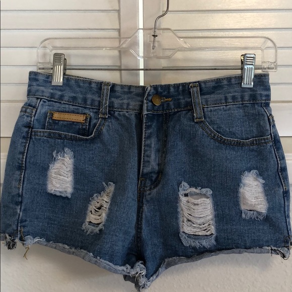 Pants - Distressed Denim Shorts